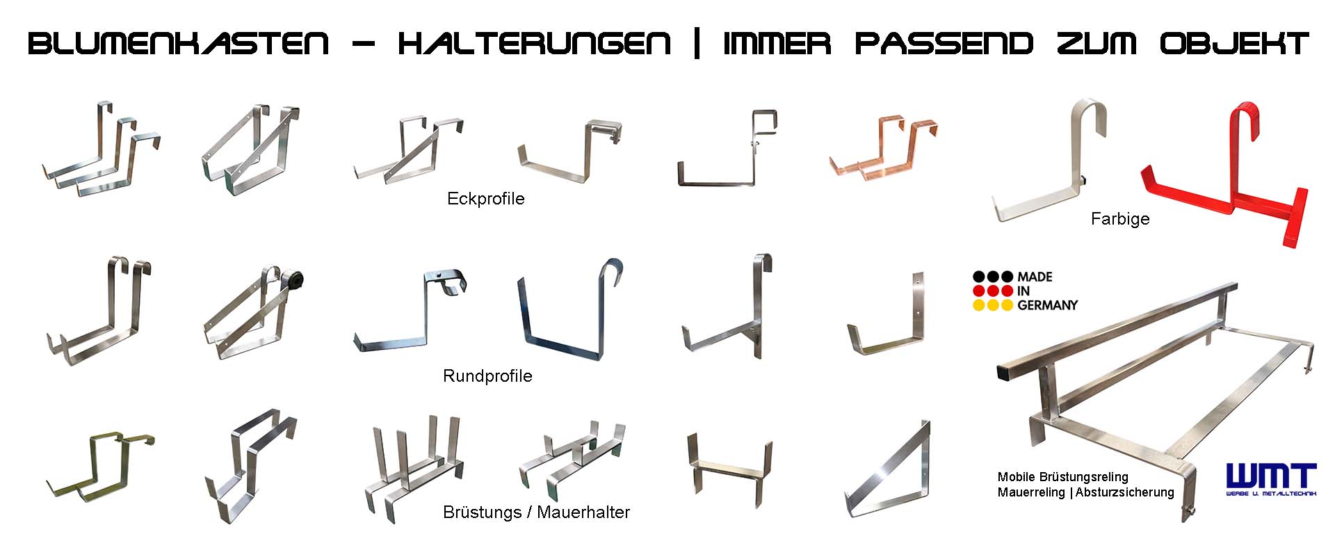 Pflanzksten & Halterungen vom Hersteller | WMT Bnen - Hochwertige  Blumenkasten Halterungen direkt vom Metallbau Hersteller