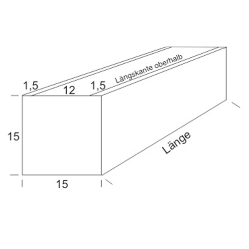 BLUMENKASTEN EDELSTAHL, QUERSCHNITT 15 x 15 CM, LÄNGEN 50 - 100 cm