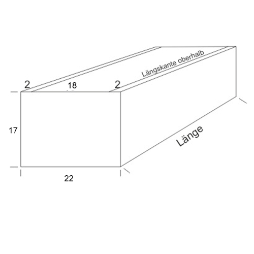 BLUMENKASTEN VERZINKT, QUERSCHNITT 17 x 22 cm, LÄNGEN 50 - 100 cm