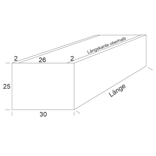 BLUMENKASTEN WUNSCHFARBE PULVERBESCHICHTET, QUERSCHNITT 25 x 30 CM, LÄNGEN 50 - 100 cm
