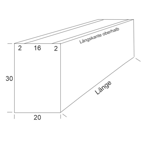 Preview: Blumenkasten AZ - verzinkt 30x20x125 cm (hxbxl) 2 Stück