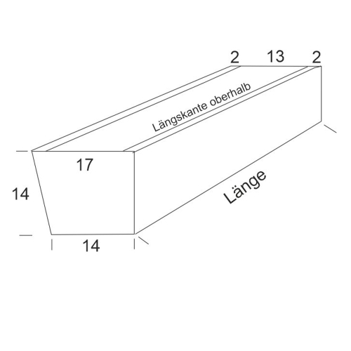 Blumenkasten einseitig schräg Anthrazit (RAL 7016), 14x14x80 cm (hxbxl) 1 Stück