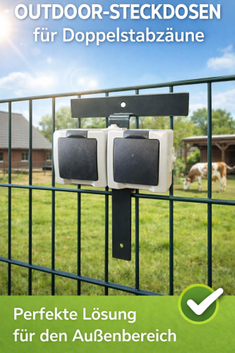OUTDOOR STECKDOSEN EINDREHHALTERUNG FÜR DOPPELSTABZÄUNE