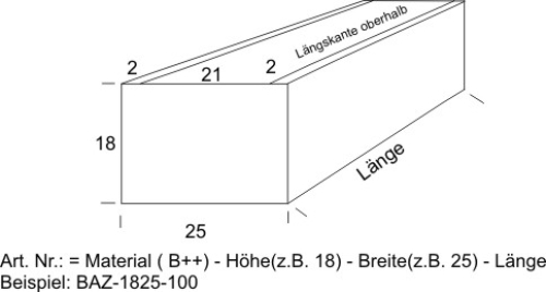 Preview: Blumenkasten AZ verzinkt 18x25x100 cm ( hxbxl) 1 Stück