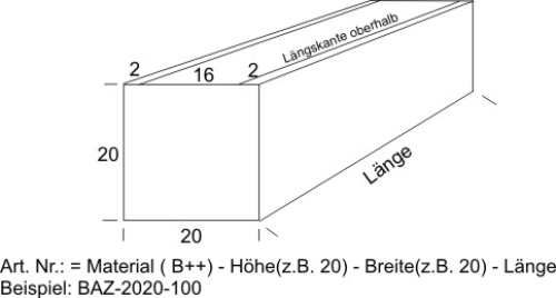 Preview: Blumenkasten Edelstahl 20x20x65 cm (hxbxl) 1 Stück