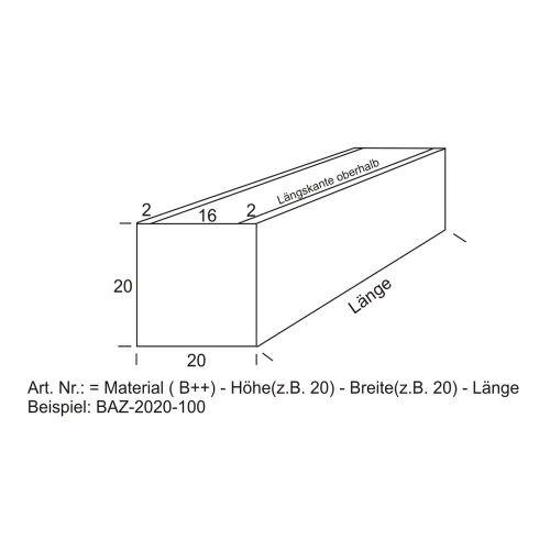 Preview: Blumenkasten AZ verzinkt 20x20x80 cm ( hxbxl) 2 Stück