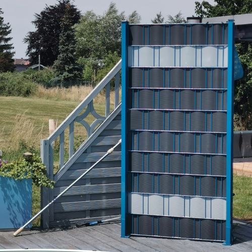 FREISTEHENDES DOPPELSTAB SICHTSCHUTZELEMENT MIT PFLANZKASTEN (AUCH ALS SPALIER NUTZBAR)