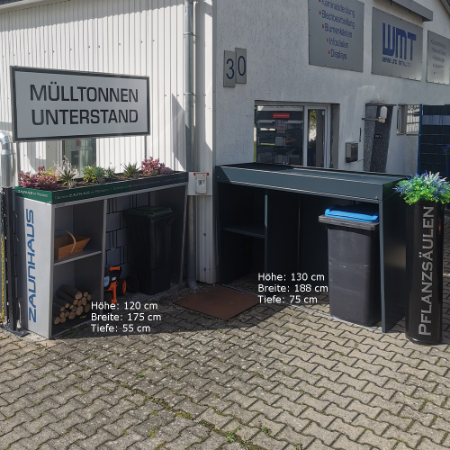 UNTERSTAND | MÜLLTONNENHAUS | UNIVERSAL FÜR WAND UND DOPPELSTABMATTEN | IDEAL ZUM UNTERSTELLEN