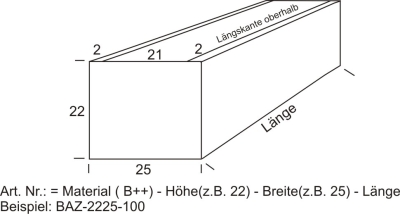 BLUMENKASTEN ALUMINIUM, QUERSCHNITT 22 x 25 cm, LÄNGEN 50 - 100 cm