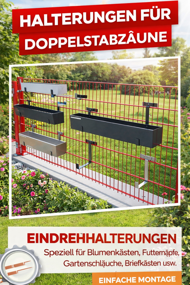 EINDREHHALTERUNG BLUMENKASTEN VON 14 - 20 cm BODENTIEFE | KONFIGURATION | PREISANGABE PRO PAAR