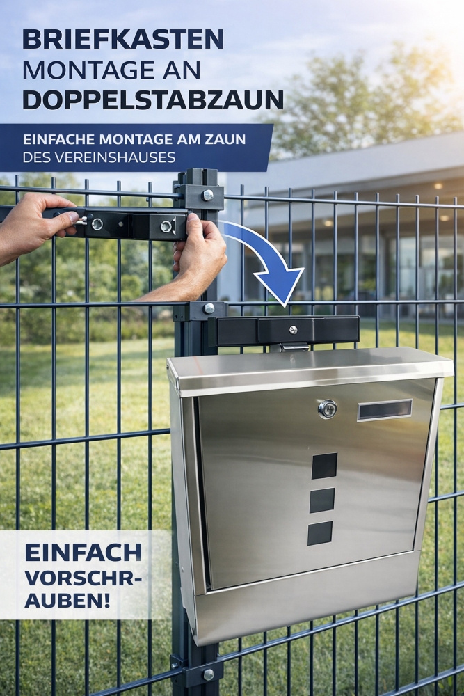 BRIEFKASTEN m. ZEITUNGSFACH EINDREHHALTERUNG - MODELL 2