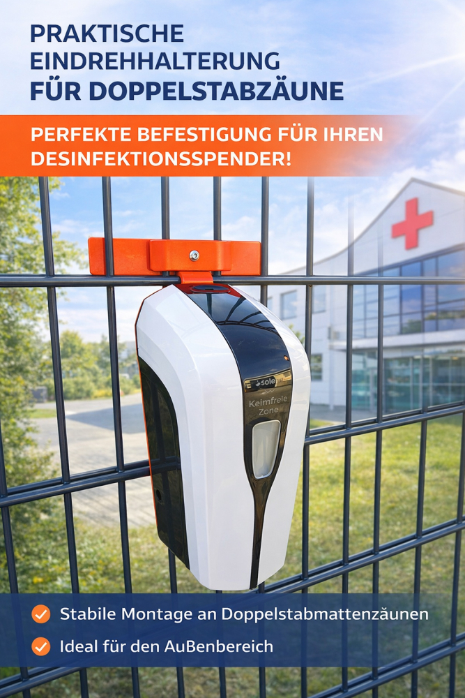 DESINFEKTIONSSPENDER EINDREHHALTERUNG | INKLUSIVE SPENDER UND ABDACH