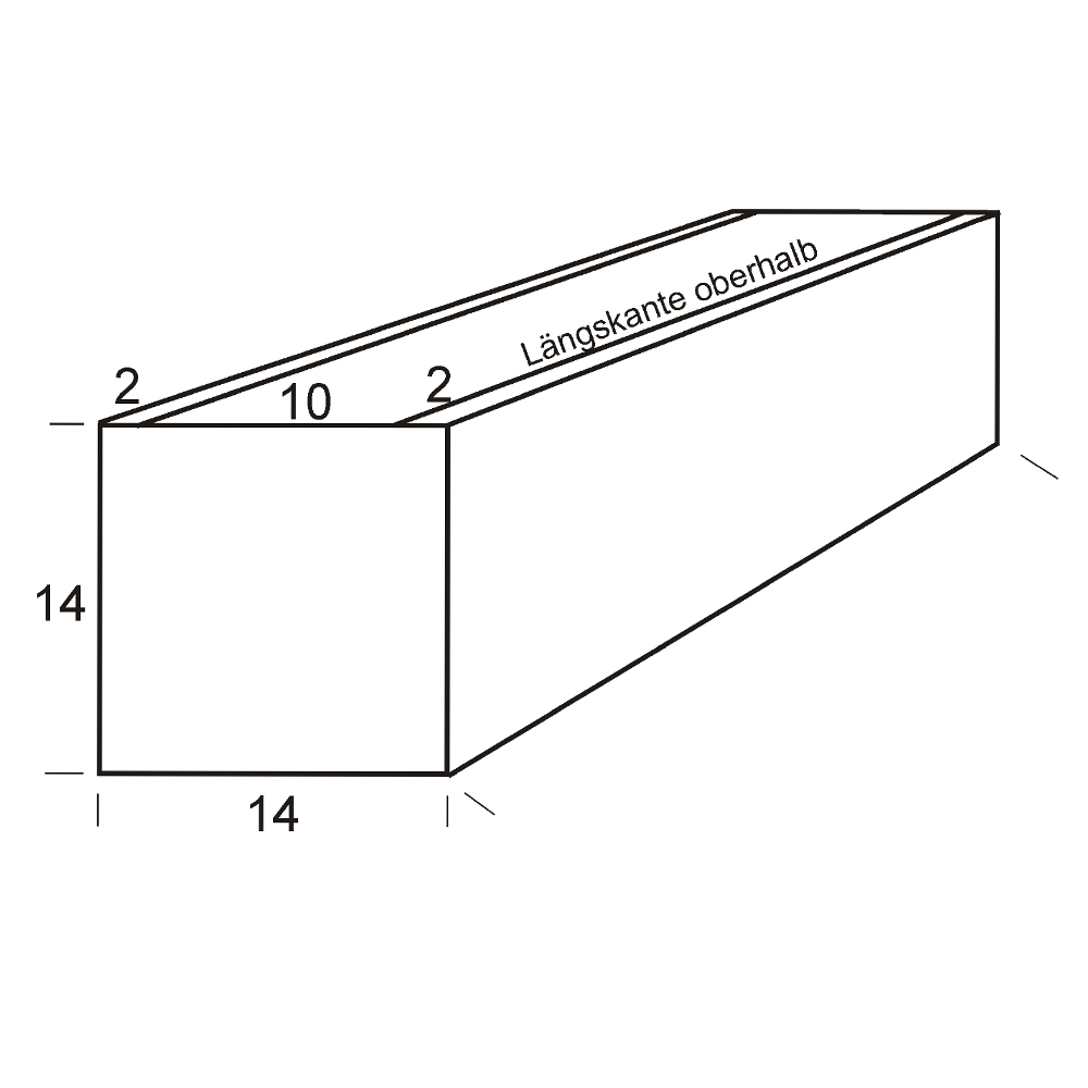 Blumenkasten DB 703 (Eisenglimmer), 14x14x90 cm (hxbxl) 1 Stück