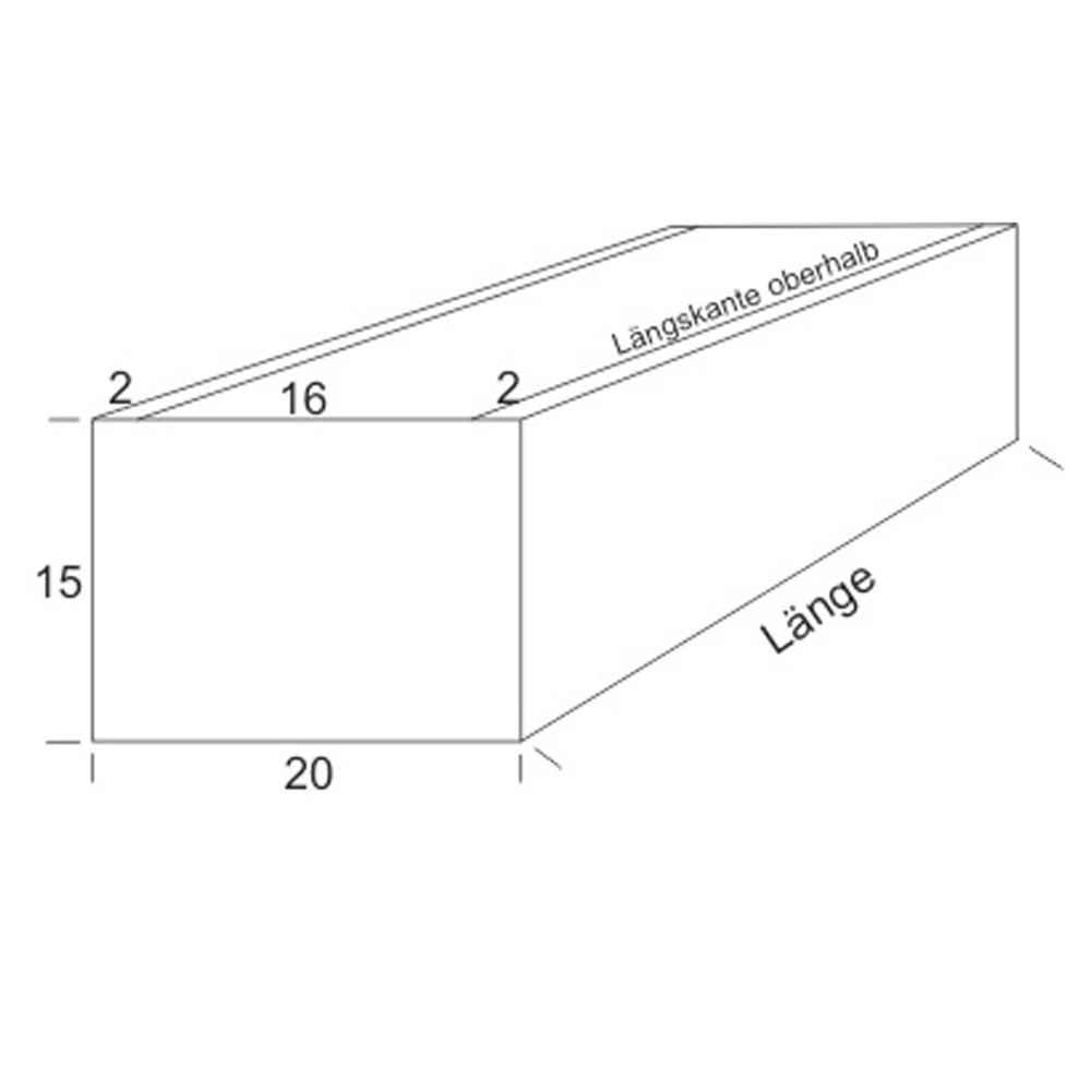 BLUMENKASTEN ALUMINIUM, QUERSCHNITT 15 x 20 CM, LÄNGEN 50 - 100 cm