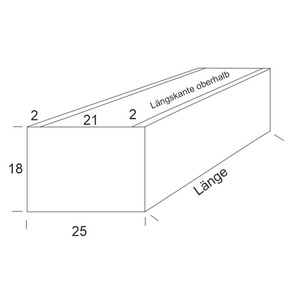 BLUMENKASTEN AZ-VERZINKT, QUERSCHNITT 18 x 25 cm, LÄNGEN 50 - 100 cm