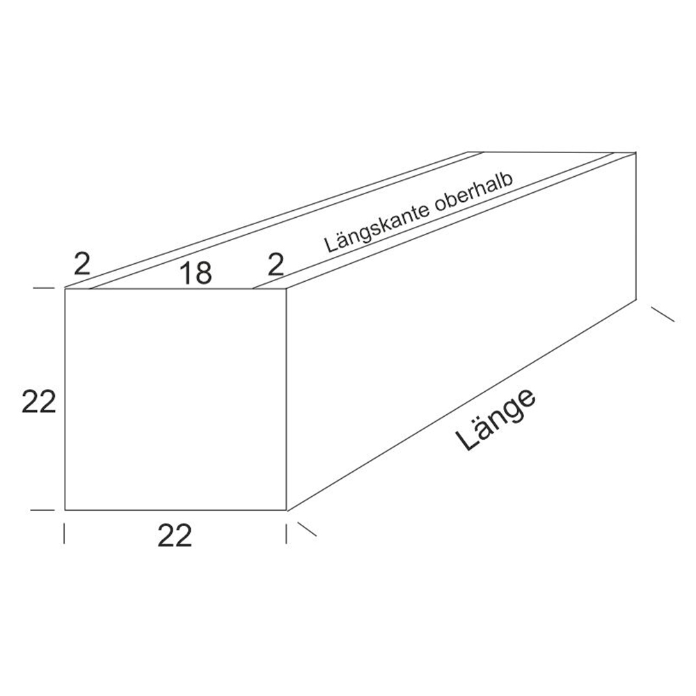 BLUMENKASTEN AZ-VERZINKT, QUERSCHNITT 22 x 22 cm, LÄNGEN 50 - 100 cm -