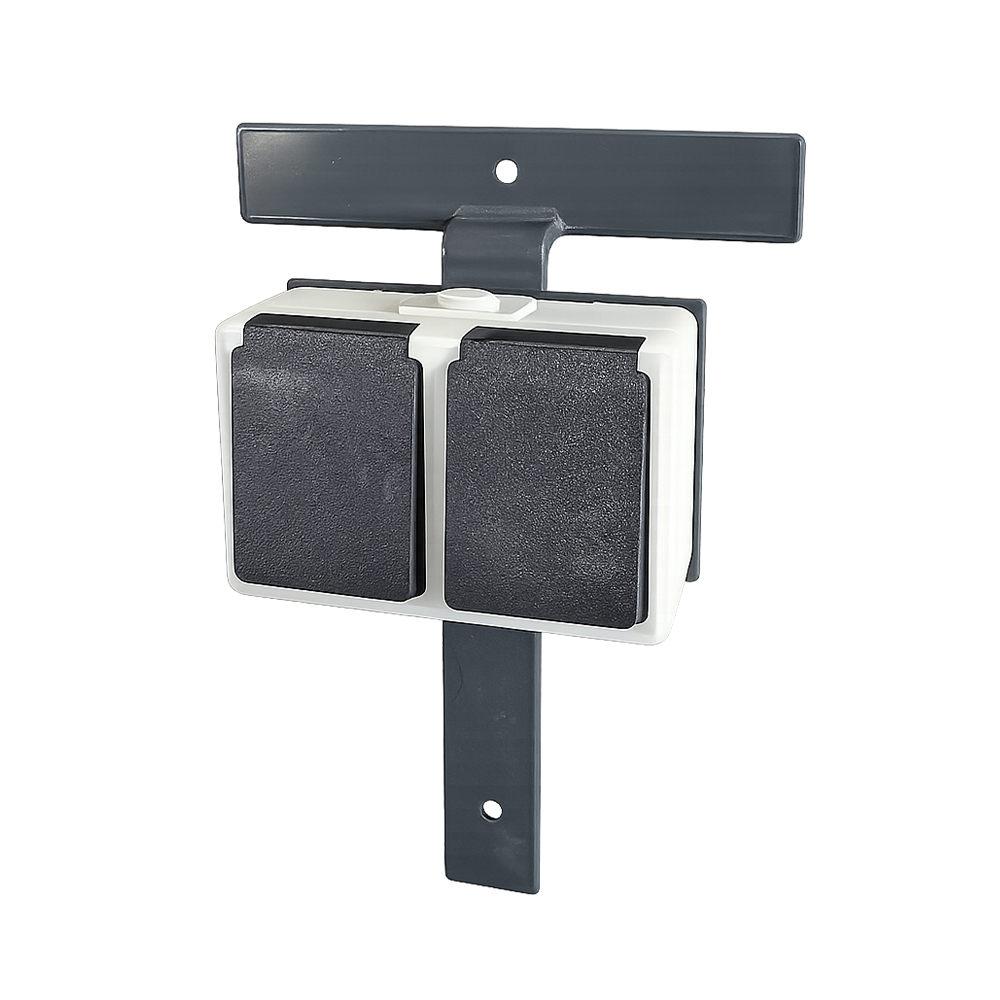 OUTDOOR STECKDOSEN EINDREHHALTERUNG FÜR DOPPELSTABZÄUNE