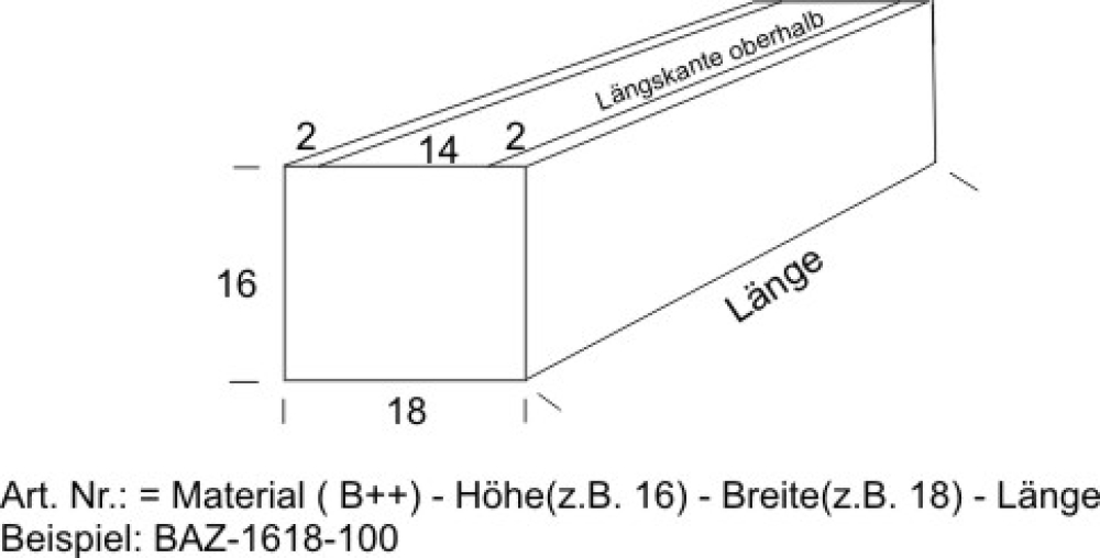 Blumenkasten Aluminium 16x18x56 cm ( hxbxl) 1 Stück