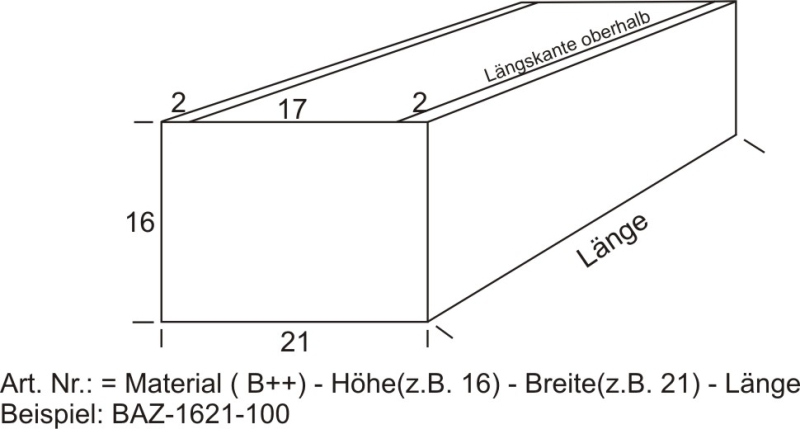 BLUMENKASTEN ALUMINIUM, QUERSCHNITT 16 x 21 cm, LÄNGEN 50 - 100 cm