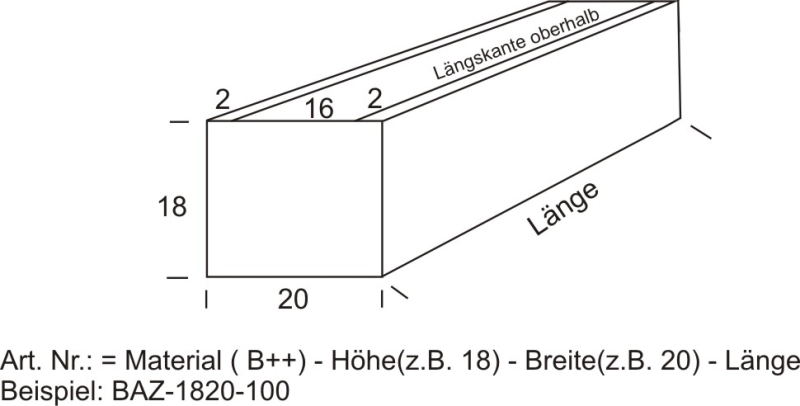 BLUMENKASTEN VERZINKT, QUERSCHNITT 18 x 20 cm, LÄNGEN 50 - 100 cm