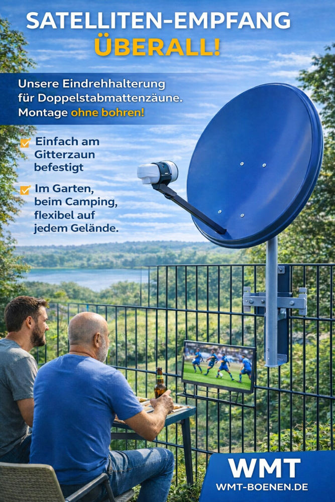 SATELLITENSCHÜSSEL EINDREHHALTERUNG