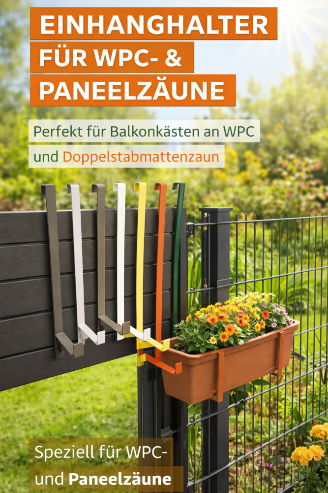 PANEELZAUN | WPC | EINHANG - ZAUNHALTERUNG | DEKOHALTER | VIELE LÄNGEN | ALLE FARBEN